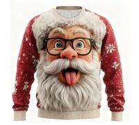 Christmas Men's Jumpers Novelty Knitted Lightweight Santa Printed Jumper Sweaters Slim Fit Short Sleeve Crew Neck Pullover Fleece Top Rude Christmas Xmas Work Red And Green Striped Jumpers for Men 3xl
