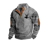 Christmas Mens V-Neck Stylish Jumper Basic Designed Long Sleeve Sweater Formal Casual Office Top Regular Fit Comfortable Christmas Pullover Top Ugly Xmas Holiday Sweatshirts Fall (Z1 Grey,L)