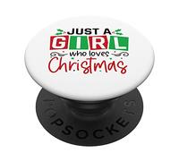 Christmas Merry Christmas Just a girl who loves PopSockets Swappable PopGrip