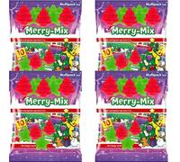 Christmas Merry-Mix 160g - Fruit & Milk Flavour Gums with Sweet Foam - 10 Mini Bags - Festive Treats & Stocking Fillers (4 x Pack)