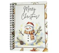 Christmas Message Book Paper Card Journal, Snowman | for Holiday Notes Family Celebrations Stocking Table Moments Guests