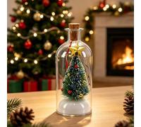 Christmas Message in a Bottle,Recordable Voice Tree Ornament(1pcs) | Voice Message Keepsake Mini Snow Scene For Tree Mantel Shelf Sentimental Gift Forever Recording Holiday Sound Audio Souvenir