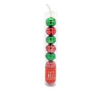 Christmas Metal Bell Tree Decorations 8 Pk Assorted Colours