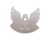 Christmas Metal Cutting Die with Elegant Angel Pattern Carbon Steel Scrapbooking Die-Cuts, Gift Wrapping for Punch Template, Background Embossing Stencils, DIY Album Décor, Type 2