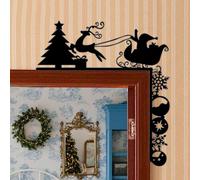 Christmas Metal Door Corner Attachment, Wall Metal Decoration Silhouette Design, Creative Door Frame Decoration, Christmas Doors Signs For Front Doors, Handcrafted Decor Sign For Window