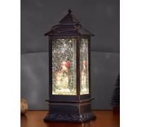 Christmas Metal LED Water Spinner Glitter Snow Globe Lantern Snowman 29cm Tall