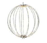 Christmas metal light ball - warm white LED christmas light ball - large globe light - metal sphere light - 28cm metal frame ball light - 192 micro LEDs - indoor outdoor christmas light decoration.