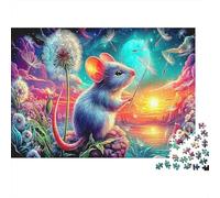 Christmas Mice 1000pc DIY Jigsaw Puzzle for Adults & Teens Sturdy Premium Paper Cute Mouse Art Home Decoration Wall Display Easter Present Decorative Jigsaw Puzzle 38x26cm/1000pcs