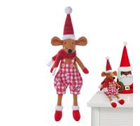 Christmas Mice | Felt Christmas Mice | Comfortable Plush Micee | Long Legged Stuffed Mouse Plaid Fabric Decorations Doll | For Mantels, Shelves, Dining Tables, Kitchen Cabinets