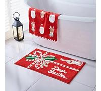 Christmas Microfibre Bath Mat - Super Soft & Fluffy Bathroom Mat for a Stylish and Festive Look - Luxurious, Cosy, and Perfect for Holiday Décor -A75 (Dear Santa Bath Mat)