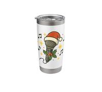 Christmas Microphone with Santa Hat Stainless Steel Insulated Tumbler