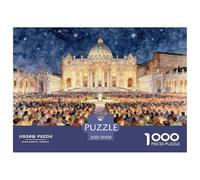 Christmas Midnight Mass Jigsaw Puzzle Waterproof 1000 Piece Puzzles for Adults Colourful Challenging Games