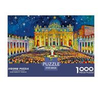 Christmas Midnight Mass Jigsaw Puzzle Waterproof 1000 Piece Puzzles for Adults Fun Home Decoration