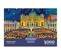 Christmas Midnight Mass Jigsaw Puzzle Waterproof 1000 Piece Puzzles for Adults Gifts Colourful Challenging Games