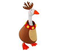 Christmas Mini Desk Goose Outfit 7 Inch Silly Goose Statue Costume Mini Hat and Xmas Clothes for Magnetic Duck Statue Desk Key Holder Decor (F)