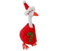 Christmas Mini Desk Goose Outfit 7 Inch Silly Goose Statue Costume Mini Hat and Xmas Clothes for Magnetic Duck Statue Desk Key Holder Decor (D)