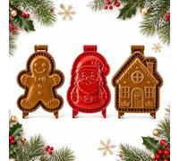 Christmas Mini Hand Pie Molds Set，A | Pastry Press Moulds with Embossed Designs,Reusable Hand Pie Maker for Cookies,Fruit Pies,Pastries and Festive Baking