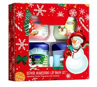 Christmas Mini Lip Balm 4-Piece Set - Multipack Lip Balm Gift Set, Ideal for Gift Sets, Holiday Gifting & Daily Use