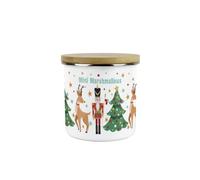 Christmas Mini Marshmallows Storage Canister - Nutcracker Enamel Tin 600ml