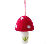Christmas Mini Mushroom Wool Felt Hanging Ornaments Set, Handmade Red And Green Decorations For Trees, Wreaths And Seasonal Home Displays, Holiday Baubles For Festive Décor(E)
