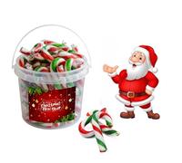 Christmas Mini Peppermint Candy Cane Sweets 250 x 5g with Tub - Individually Wrapped Candy Cane Sweets - Perfect for Tree Decorations, Stocking Fillers
