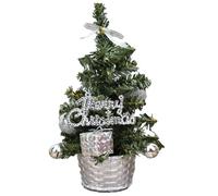 Christmas Mini Tree 20CM Artificial Tabletop Xmas Trees Merry Christmas Decorative Desk Trees Plastic Winter DIY Crafts,Silvery