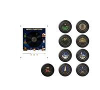 Christmas Mini Vinyl Record Music Player with 9 NFC Fridge Records,Customisable Retro Magnetic Music Box Decor with Magnetic NFC & Rotating Disc Phone-free Playback,Christmas Decor and Gift