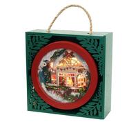 Christmas Miniature Dollhouse Set - Christmas House Craft Kit, Miniature Dollhouse Decoration, Miniature Winter House Set, Holiday Art Craft Project, Creative Festive Scene Decoration