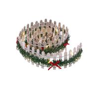 Christmas Miniature Fairys Garden Fence Diys Wood Picket Ornament LED Wood for Dollhouses Plant Pots Wooden Fence Border Decorative Small