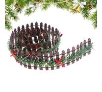 Christmas Miniature Fence Decor | 35 Inch Wood Decorative Picket Panel,Mini House Fence with LED Light for Christmas Tree Holiday Home Decor Fairy Garden Village