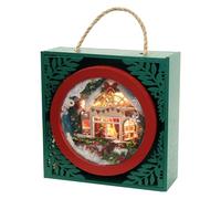 Christmas Miniature House Kit - Wooden Christmas House Craft, Miniature House Decoration, Miniature Winter House Set, Holiday Art Craft Project