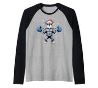 Christmas Miniature Schnauzer Weightlifting Funny Deadlift Raglan Baseball Tee