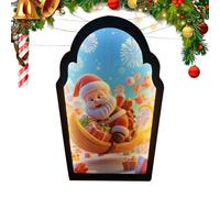 Christmas Mirror Santa Design Hologram,Led Mirror Decor Novelty - Projection Decoration Ornament for Door Window Bedroom Bathroom Office School Holiday Christmas