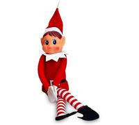 christmas mischief makers: naughty Santa’s little helper with soft body, vinyl face & hook and loop grip-fun christmas elf for family play(elf girl)