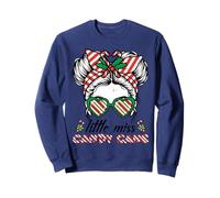 Christmas Miss Candy Cane Bun Little Xmas Girls Kids Toddler Sweatshirt