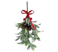 Christmas Mistletoe Decor Artificial Frosted Green Picks | 10.6inch Realistic Mistletoe Decoration Ornament for Home Winter New Year Tree Doorway Window Fireplace