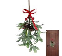 Christmas Mistletoe Decor, Artificial Mistletoe Ornament, Simulated Mistletoe Decoration, Pine Cone Christmas Decor, Red Berries Mistletoe, Holiday Mistletoe Decoration, Faux Mistletoe Christmas