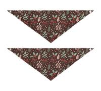 Christmas Mistletoe Dog Bandana 2Pcs Dog Bibs Puppy Birthday Bandana Scarf Accessories for Small Large Cat Pet Bandana M Dark Brown