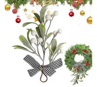 Christmas Mistletoe Ornament - Christmas Decoration Mistletoe Ornaments, Artificial Mistletoe Bouquet with Bow for Christmas Tree, Artificial Wreaths, Perfect for Christmas Tree, Window and