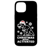 Christmas Mode Activated Dinosaur Humor Style Case for iPhone 15