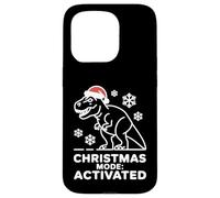 Christmas Mode Activated Dinosaur Humor Style Case for iPhone 15 Pro