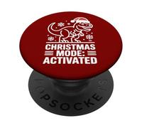 Christmas Mode Activated Dinosaur Humor Style PopSockets Adhesive PopGrip