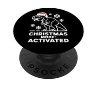 Christmas Mode Activated Dinosaur Humor Style PopSockets Adhesive PopGrip