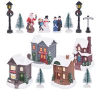 Christmas Model Village Scene Decoration Snowy Festive Decor Xmas Home Ornament
