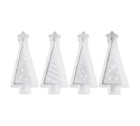 Christmas Mold For Casting Candles - Mold For Christmas Tree Shape Embellishments - 4 Pieces Easy Release Silicone Casting Mould for Crafts Projects Adults Children