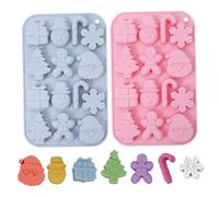 Christmas Molds 2Pcs Christmas Chocolate Molds, 14 Cavity Non-Stick Silicone, Baking Tools for Chocolate, Candy, Ice