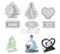 Christmas Molds - 6 Pieces Christmas Candle Holder, Silicone Reusable Moulds Snowflake Photo Frame for Men Women Indoor Home Bedroom Autumn Thanksgiving Parties