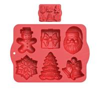 Christmas Molds - Cavity Non-Stick Soap Molds Santa Bow Bell Tree Snowflake Baking Chocolate Dessert Cake Molds