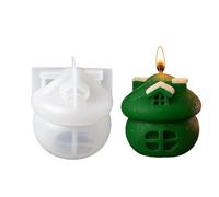 Christmas Molds For Candles - 7x7x7.5cm 3D Decorative, House Mold Candle Making For Decorative Christmas Thanksgiving Fall Winter Birthday Table Home Decor