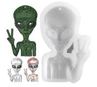 Christmas Molds Silicone Epoxy Resin Mold, Keychain Molds for Epoxy Resin, Car Rear View Mirror Pendant Gift, Christmas Decorations for Silicone, Themed Party Alien Crafts for Halloween